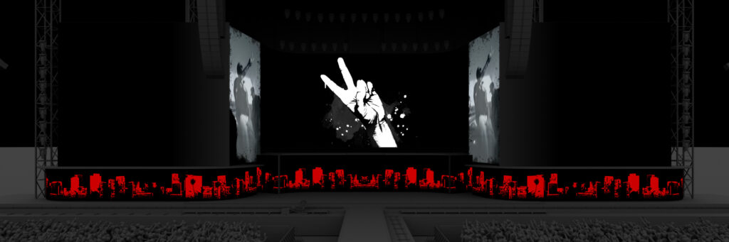 Render of tour visuals for Chris Brown's track "Deuces".