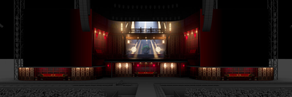 Render of tour visuals for Chris Brown's track "Fine China".