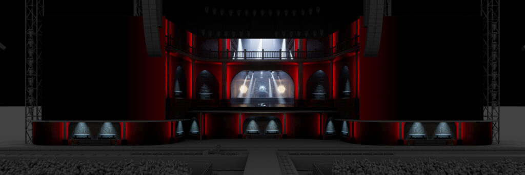 Render of tour visuals for Chris Brown's track "Fine China".
