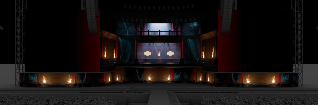 Render of tour visuals for Chris Brown's track "Fine China".