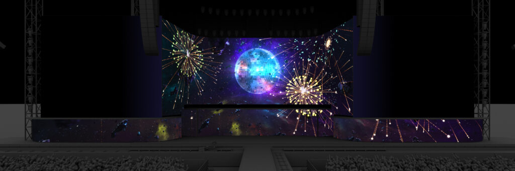 Render of tour visuals for Chris Brown's track "Forever".